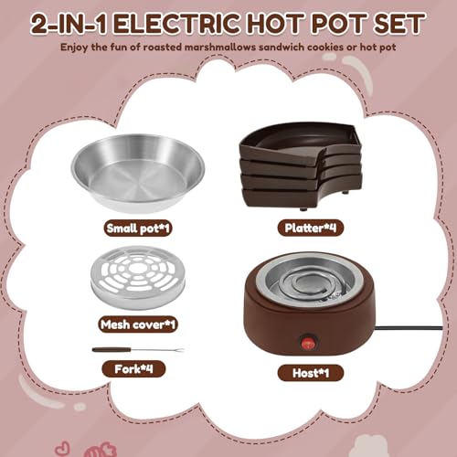 Máquina eléctrica para Smores con 4 bandejas y tenedores miniatura 2