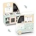 Lalaloom FOODIE TRUCK, Cocina de juguete de madera de diseño Food Truck, juego de imitación educativo y cocinita infantil de aprendizaje para niños y niñas de 3 años, con accesorios