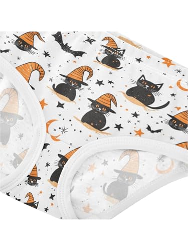 ZZKKO Cats Bats and Star Girls Underwear Toddler Panties for Girls Comfort Brief Size 2T4