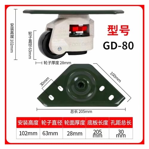 Roulette de réglage horizontal GD-80F support plat pour charge lourde - 6
