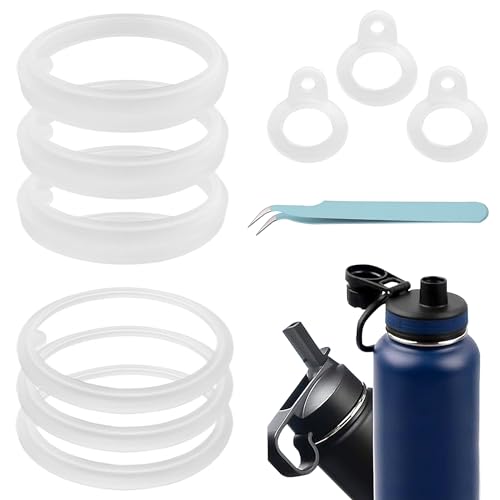 CoguZed 3 Sets of 9 Silicone Gaskets for Water Bottles, Compatible with Thermoflask & Takeya Lids 40oz, Perfect for Straw Lid, Chug Lid & Spout