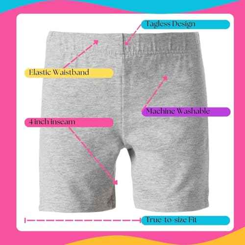 Girl's Cotton Bike Shorts, Cartwheel, Dance Shorts - 3 Pack2