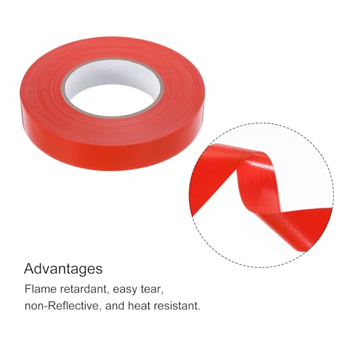 Image of MECCANIXITY Red Gaffers Tape, 60 Yards x 1 Inch No Residue, Non-Reflective Easy Tear Book Repair Tape Matte Stage Cloth Tape for Photography,Pack of 1