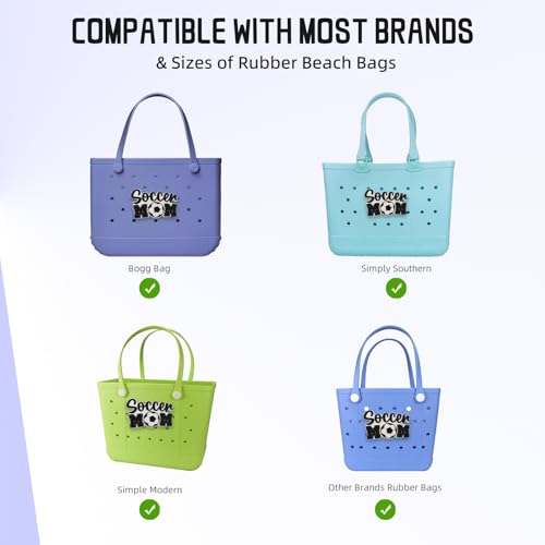 Soccer Mom Charm for Bogg Bag – Cute & Stylish Accessories for Women – Compatible with Rubber Beach Bags of Most Sizes & Brands3