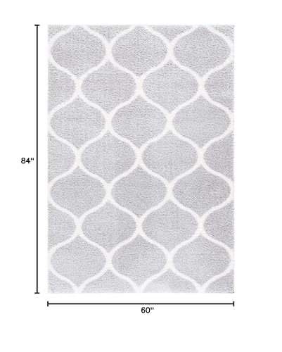 Tapete decorativo SAFAVIEH 5'x7' gris claro y blanco miniatura 2