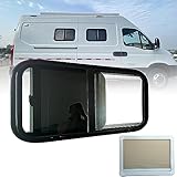 Externes Schiebefenster for Anhänger Mit Integriertem Rollo Und Fliegengitter, Fensterersatz Aus Gehärtetem Getöntem Glas for Wohnmobil, Fracht, Teardrop, Anhänger, Rip-Up(500x300mm)