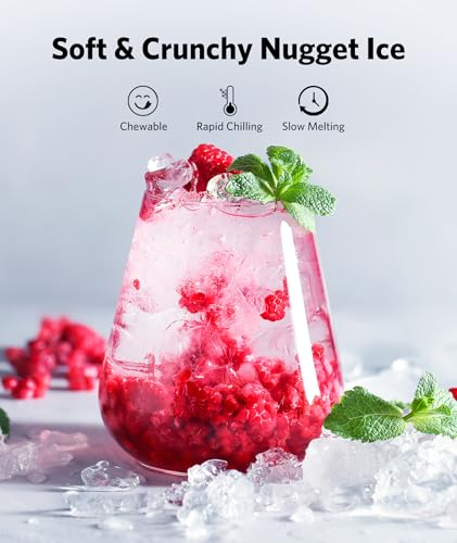 Kndko NUGGET ICE MAKER COUNTERTOP Portable Crushed Pellet Ice Machine, Soft Pebble Ice Cubes In 6 Mins, 35Lbs/24H, Self Cleaning Sonic Ice Makers thumb #1