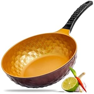 Diamond X Premium Extreme Non Stick Frying Wok Pan Hybrid, (11 Inch), Titanium-Coated Skillet, Lid-Free, Multiple Cookware Compatible, Egg Omelet Deep Stir Fry Pan, All in One Pan, Made in Korea