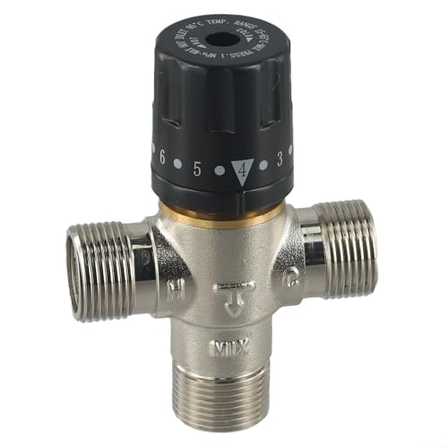 Válvula mezcladora termostática de latón para calentador solar de 3/4 pulgadas DN20, válvula de tubo de control de temperatura para una experiencia de baño segura, fácil instalación, regulación