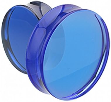 Covet Jewelry Supersize Basic Acrylic Double Flared Ear Gauge Plug (1-3/8" (35mm), Blue)