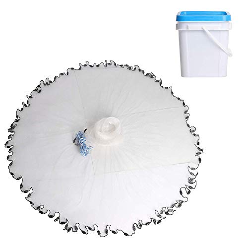 Throw Cast Net for Bait Trap Fish, Saltwater Fishing Net with Heavy Duty