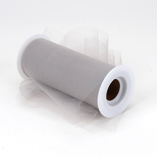 BBCrafts Silver Polyester Tulle Roll 6 inch 25 Yards