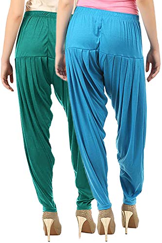 Image of Buy That Trendz Womens Patiala Pants Combo Pack of 2 Viscose Dhoti Patiyala Salwar Harem Bottoms Pants