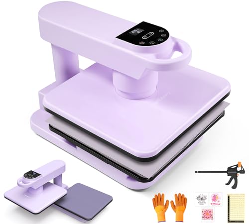 Swivel Auto Heat Press Machine, 15x15 Smart T-Shirt Press with Auto...