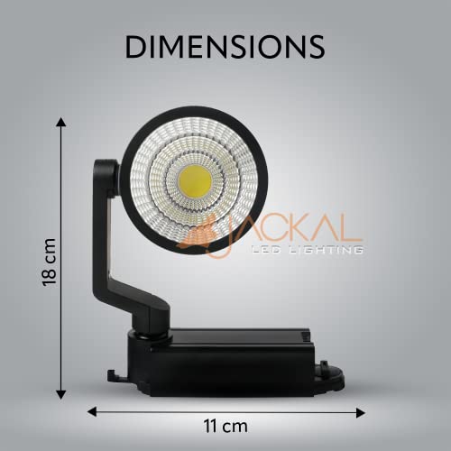Image of JACKAL 30 Watt Warm White LED Track Light /Spot Light /Focus Light /Picture Light (Pack of 2), Indoor Light with Rotatable Head | Perfect for Showrooms, Shops and Living Room - Trackway Not Included