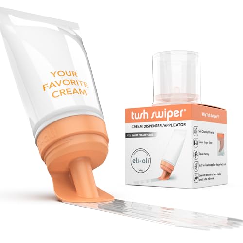 Image of Eli & Ali Tush Swiper - Diaper Rash Cream & Butt Paste Applicator - Universal Fit for Most Diaper Creams | Mess-Free & Hygienic Alternative to Cream Spatula - Carry Less Baby Gear - Orange, 1 Pack