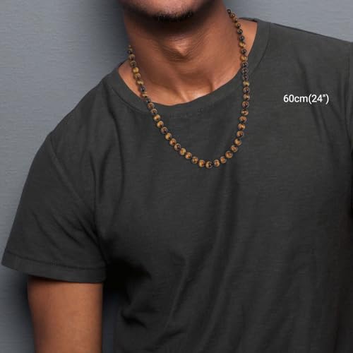 GAVU Hand-knotted Men's Beaded Necklace, Crystal Necklace for Men2