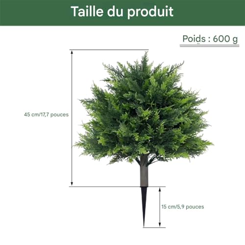 Ciprés persistente artificial resistente UV para decorar terrazas y jardines 6