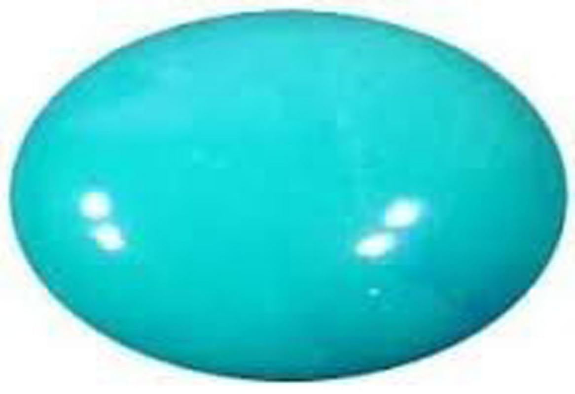 Ptm Certified Natural Turquoise (Firoza) 3.25 to 10.25 Ratti or 3.00 to 9.50 Carat Astrological Gemstone for Men and Women with Certificate of Authenticity