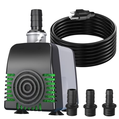 Zoronk 880GPH High-Efficiency Submersible Water Pump - 10ft Power Cord, Quiet Design for Fountains...