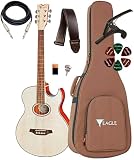 Violão Elétrico Eagle Gl36 Stnb Com Capa + Kit