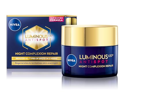 NIVEA Luminous 630 Anti Dark-Spot Night Cream (50ml) Dark-Spot Correcting Night Face Cream Revitalises Skin Complexion with Hyaluronic Acid