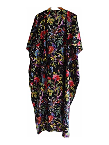 Caftan en coton léger avec motif de robe maxi de nuit style indien
