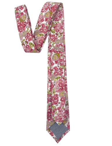 Image of Kebocis Mens Skinny Cotton Floral Tie for Men