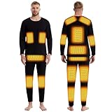 YAMNYSS Ropa Interior Calefactada para Hombre, 16 Zonas Calefactoras Pantalones Camiseros Térmicos Eléctricos para Moto, Caza, Esquí,Negro,XL