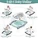 5 in 1 Foldable Baby Walker, Activity Baby Walker-Baby Bouncer, Rocker, Activity Center,Seat and Push Walker,Detachable Trampoline Mat, Adjustable Speed Rear Wheels and Height,Ages 6-18 Months(Mint)