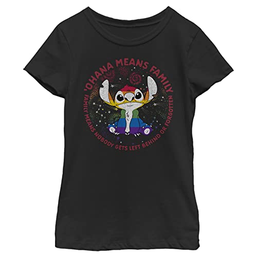 Disney Lilo & Stitch Ohana Pride Girl's Solid Crew Tee