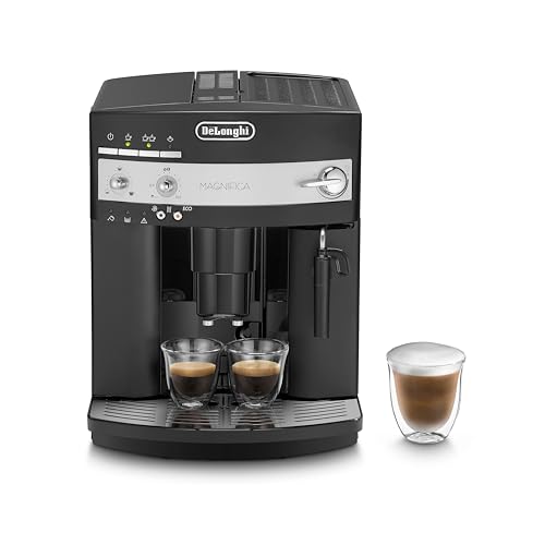 De'Longhi ESAM3000, Macchina da caffè Automatica, Chicchi macinati al momento, 2 Bevande One Touch, Montalatte classico, Spegnimento Programmabile, Nero