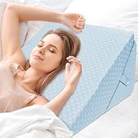 COOLBEBE Wedge Pillow for Snoring and After Surgery, Adjustable Folding Bed Wedge Pillow for Sleeping - 9 & 11 Inch, Elevated Triangle Wedge for Back Pain Relief, Acid Reflux(Blue)