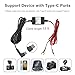 Yansoo Dash Cam Hardwire Kit USB C,13ft Type-C Hard Wire Kit for Dash Camera,USB C Hard Wire Kit Fuse for Dashcam,12V-24V to 5V Hardwire Kit Car Camera Charger Power Cord with Low Voltage Protection