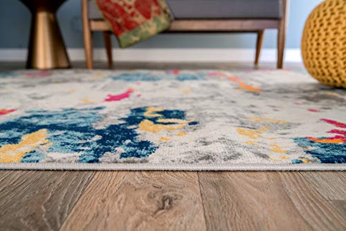 Rugshop Sky Collection Transitional Abstract Area Rug 5' X 7' Multi #TOP2