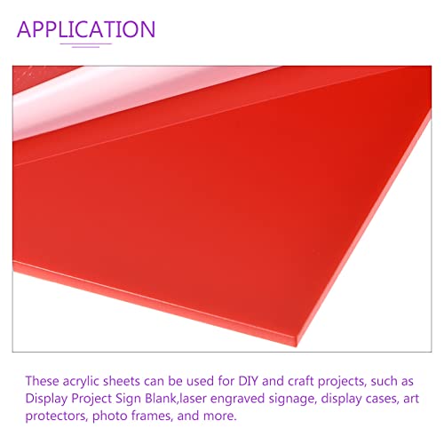 Image of DMiotech 2.5 inch x 5 inch 1.8mm Red Acrylic Sheet for DIY Projects