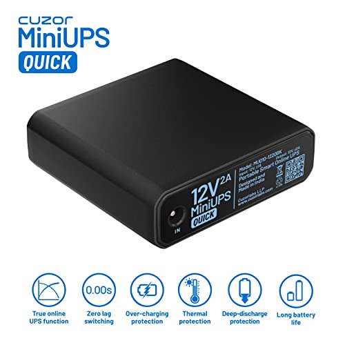Image of Cuzor 12V Mini ups Apartment Edition | Power Backup up to 2 Hours | Replaceable Battery | Ups for Wi-Fi Router and Modem | Ups for Router up to 2A | ups for uninterrupted wi-fi