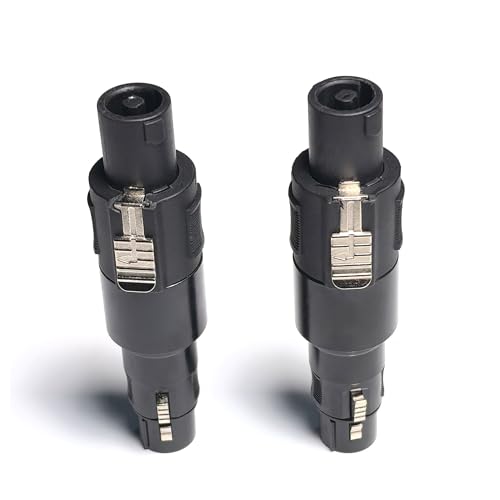 Adaptador WJSTN Speakon a XLR 3 pin, 2 unidades negro miniatura 5