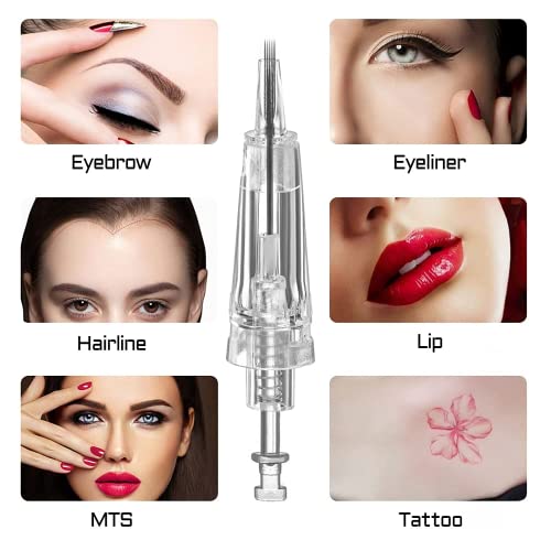 Whalrace BEE01 Pmu Needles, 10 Pcs 7F/7Fp Safe And Disposable Microblading Needles, Pmu Cartridge Needles For Shading Eyebrows, Eyeliners, Tattoo thumb #5
