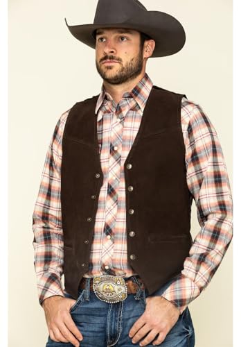 Men's Suede Vest for Men Western Style V-Neck Waistcoat for Wedding Party3