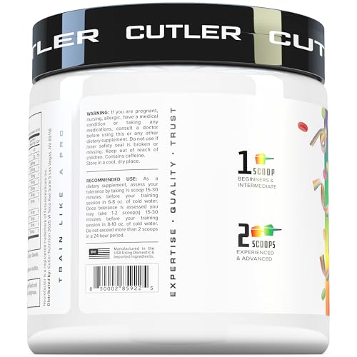 Image of Prevail Pre Workout Powder with Nootropics: Pre-Workout Drink for Men and Women, Cutting Edge Energy and Focus Supplement with L Citrulline, Alpha GPC, L Tyrosine | Sour Rainbow Candy, 40 Scoops