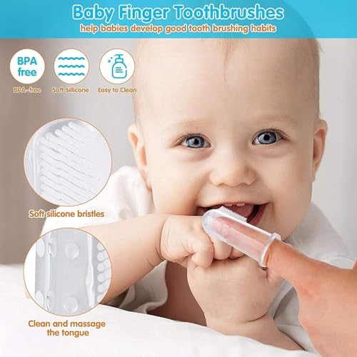Image of Baby Care Kit 10 in 1 Newborn Grooming and Healthcare Set with Nasal Aspirator Finger Toothbrush Ear Spoon Light Nail Clippers Scissors Hair Brush Comb for Infants(Pack of 1)