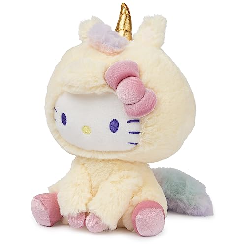 GUND Sanrio Hello Kitty Unicorn Plush Toy, Premium Stuffed Toy from 1 Year Old, Yellow, 6 Inch