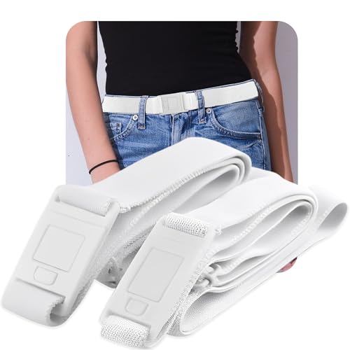 Image of Womens Belts for Jeans, Invisible Flat Buckle Belt, Adjustable Stretch Fit | Adjustable Invisible Belt with Flat Buckle, No Bulge, Comfortable All Day Fit for Jeans, Pants and Dress