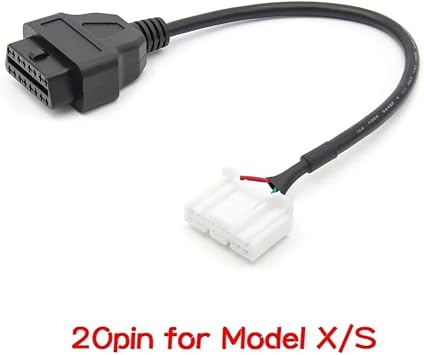 SPORTARC OBD2 Adapter Cable, Tesla Diagnostic Tool, High-Speed 20-Pin Scan Tool for Model X (2015–2023), Full Vehicle Diagnostics, 12V, Black