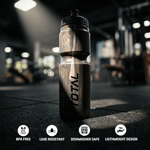 Image of TOTAL Sipper Bottle for Gym, Running, Cycling BPA-Free Sports Water Bottle with Push /Pull Leakproof Cap Lightweight, Durable & Reusable Bottle for Outdoor Fitness Use - Multicolor 800 ML