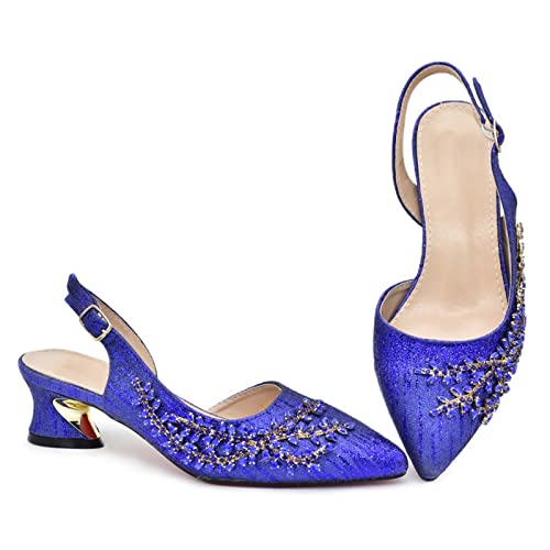 Tacones para Mujer Zapatos de Boda Zapatos de Mujer Bolso Conjunto a Juego Rhinestone Fiesta Tacones Altos para Mujer