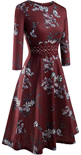 Image of HOMEYEE Women's Cocktail A-Line Embroidery Casual Party Summer Wedding Guest Dress A079