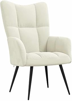 Relaxing Chair,Armchair,Upholstered Chair,Dining Chair,Dressing Chair,Reception Chair,Decorative Chairs,Accent Chair,for Living Room,Bedroom,Balcony, Cream White Velvet