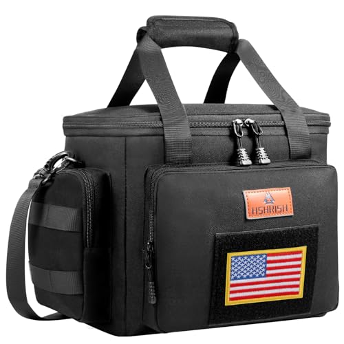 HSHRISH Tactical Large Lunch Box, Heavy Insulated Lunch Bag for Men, Leakproof Cooler Bag Lunchbox Lunch Pail for Adults Work Shifts Outdoor Daytrips,Black